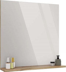 TIGO Lustro Łazienkowe z Półką | Dąb Evoke | 60x14x61,5 cm | Nowoczesne
