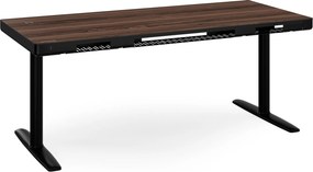 Biurko elektryczne sit-stand z szufladą i ładowarką bezprzewodową Qi czarne/orzech, 1600 mm: ELLIS