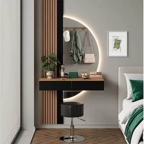 Stół do toalety dąb/czarny 100x40x205 melina