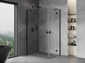 Mexen Mist-H Duo kabina prysznicowa uchylna lewa 95 x 85 cm, transparent, czarna - 8A5-095L-085P-70-00