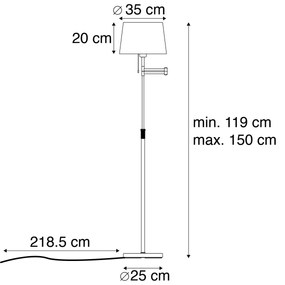 Inteligentna lampa podłogowa brązowa z białym kloszem w tym Wi-Fi A60 - Ladas Deluxe Nowoczesny Oswietlenie wewnetrzne