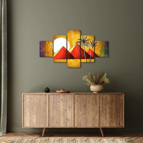 Obraz malowanych egipskich piramid (125x70 cm)