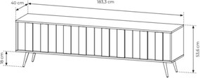 Szafka RTV Dunin 183 cm LED dąb Dunin elegancka nowoczesna szafka TV do salonu