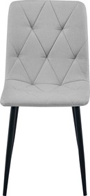 Jasnoszare krzesło do kuchni LIBRA z czarnymi nogami