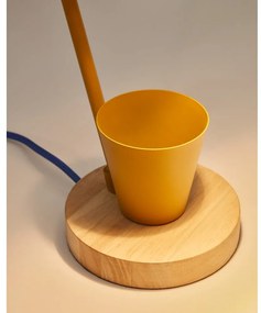 Musztardowa lampa stołowa z metalowym kloszem (wys. 37 cm) Katia – Kave Home