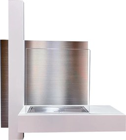 Kominek bioetanolowy VIENNA, biokominek ścienny, biały, dł. 65 x wys. 75 x gł. 23