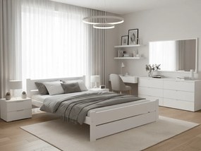 Łóżko IKAROS DOUBLE 140 x 200 cm, białe Stelaż: Ze stelażem listwowym rolowanym, Materac: Materac Sommera