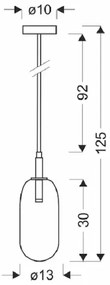 Różowa szklana lampa wisząca LED - V013-Solis