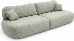 Sofa AVERIO Rozkładana Dwuosobowa Szara Boucle Japandi