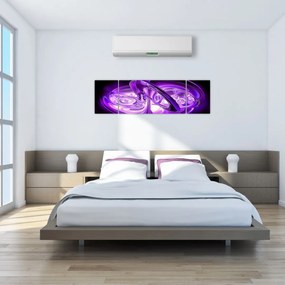 Obraz fioletowych fraktali (170x50 cm)