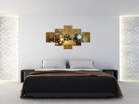 Obraz starych mechanizmów zegarowych (125x70 cm)