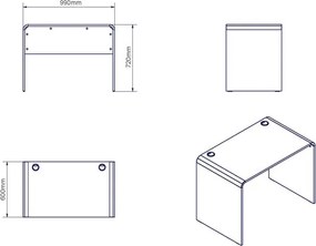 Biurko w wysokim połysku Milano Hubertus HGW