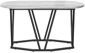 Szary owalny stolik kawowy metalowy N9-G25