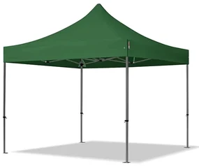 TOOLPORT 3x3 m Namiot Ekspresowy, PREMIUM Stal 40mm, ze ścianami bocznymi, okna kwadratowe, ciemnozielony - (600017)