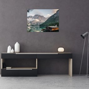 Obraz na szkle - Lake Prags (70x50 cm)