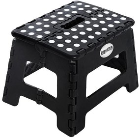 Antypoślizgowy Składany Czarny Stołek K7-W48