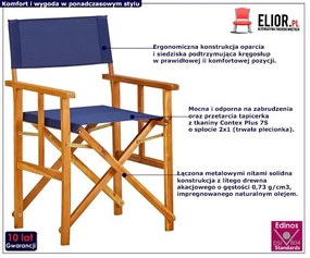 Krzesło reżyserskie Santi - niebieskie