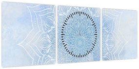 Obraz - Zimowa mandala (z zegarem) (90x30 cm)