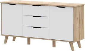 Komoda w stylu skandynawskim Vankka 231, kolor dąb/biały