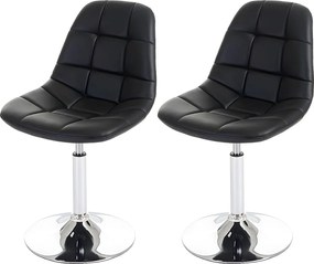 Krzesło do jadalni MCW-A60 (zestaw 2 sztuk),  sztuczna skóra, czarny