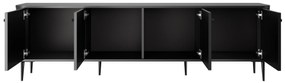 Szafka RTV Vesper 4D 187 cm - czarny / czarne nogi