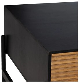 Czarno-naturalny stolik w dekorze jesionu 60x124 cm Orleans – Ixia