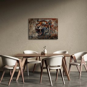 Obraz - Tygrys z cegieł (70x50 cm)