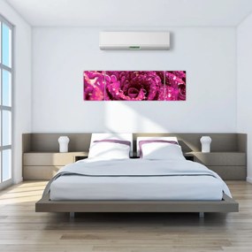 Obraz różowego kwiatu róży (170x50 cm)