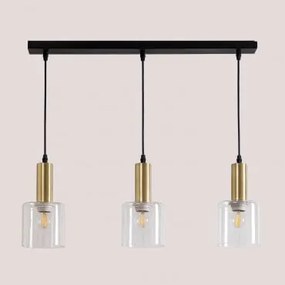 Lampa Sufitowa Wisząca Z Żelaza I Szkła Andaluz Czarna - Sklum