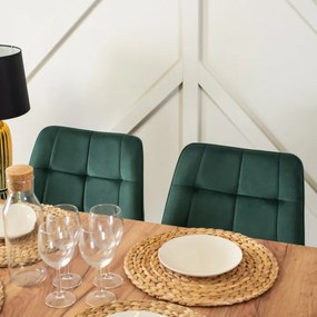 Krzesło Tapicerowane do Jadalni RIO Zielone Welurowe Nowoczesne Loft