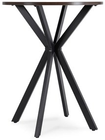 Stół Okrągły LAUREN 60 cm Orzech/Czarny Loft Nowoczesny