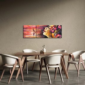 Obraz - Wspomnienia lata (z zegarem) (90x30 cm)