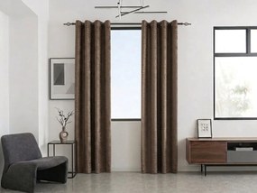 Zaciemniająca zasłona LOOM VELVET 140x250 cm, brązowa Zawieszanie: Metalowe pierścienie