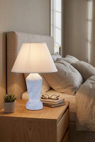 Drewniana lampka nocna z abażurem szary marmur - S225 B4-P70