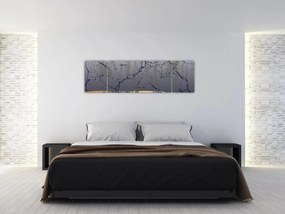 Obraz - Niebiesko-złota abstrakcja N⁰1 (170x50 cm)