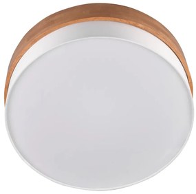 Biało-naturalna lampa sufitowa z tekstylnym kloszem Seasons – Trio