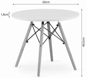 MAKSI Stół Okrągły 60cm - biały