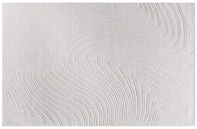 Dywan z wypukłym abstrakcyjnym wzorem ręcznie tuftowany 100% wełny - 160 x 230 cm - Kość słoniowa - CELESTIA