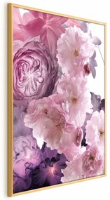 Plakat Wachlarz kwiatów 21x30 cm z ramą złotą bez marginesu ARTGEIST B