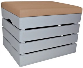 Pufa kufer skrzynia drewniana sosnowa siedzisko 50cm malowana szara