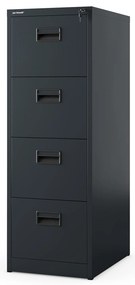 Szafa kartotekowa metalowa z 4 szufladami antracytowa, 460 x 1320 x 620 mm: SARA