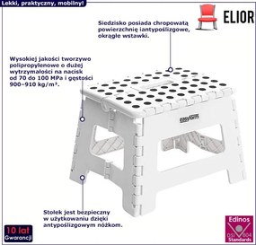 Składany biały mały antypoślizgowy stołek T0-C47