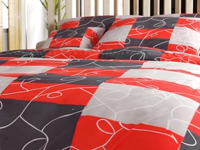 PrzytulneMieszkanie.pl PrzytulneMieszkanie.pl Bawełniana pościel SQUARES BLEND czerwona Rozmiar pościeli: 70 x 90 cm | 140 x 200 cm