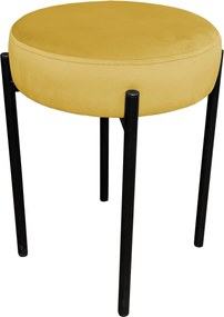 Taboret DIOR stelaż metalowy tkanina Welur : Kolor Stelaża - Czarny , Kolor tkaniny - VELVET - MG15, Typ tkaniny - Velvet