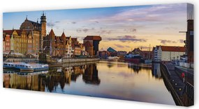 Obraz na płótnie Gdański Port o Wschodzie Słońca