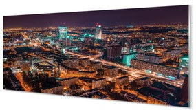 Obraz akrylowy Warszawa Miasto noc panorama