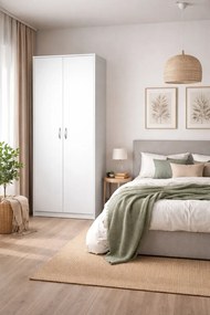 Biała szafa biurowa z półkami W7-P58