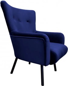 Fotel TULIP tkanina Welur noga metalowa Uszak luksusowy komfort salonu : Kolor nogi - Czarna, Kolor tkaniny - VELVET - MG16