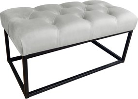 Ławka CHESTERFIELD tkanina Welur loft ławka metal : Kolor Stelaża - Czarny , Kolor tkaniny - VELVET - MG39, Typ tkaniny - Velvet