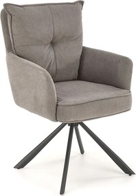 Popielaty fotel obrotowy tapicerowany A1-D70